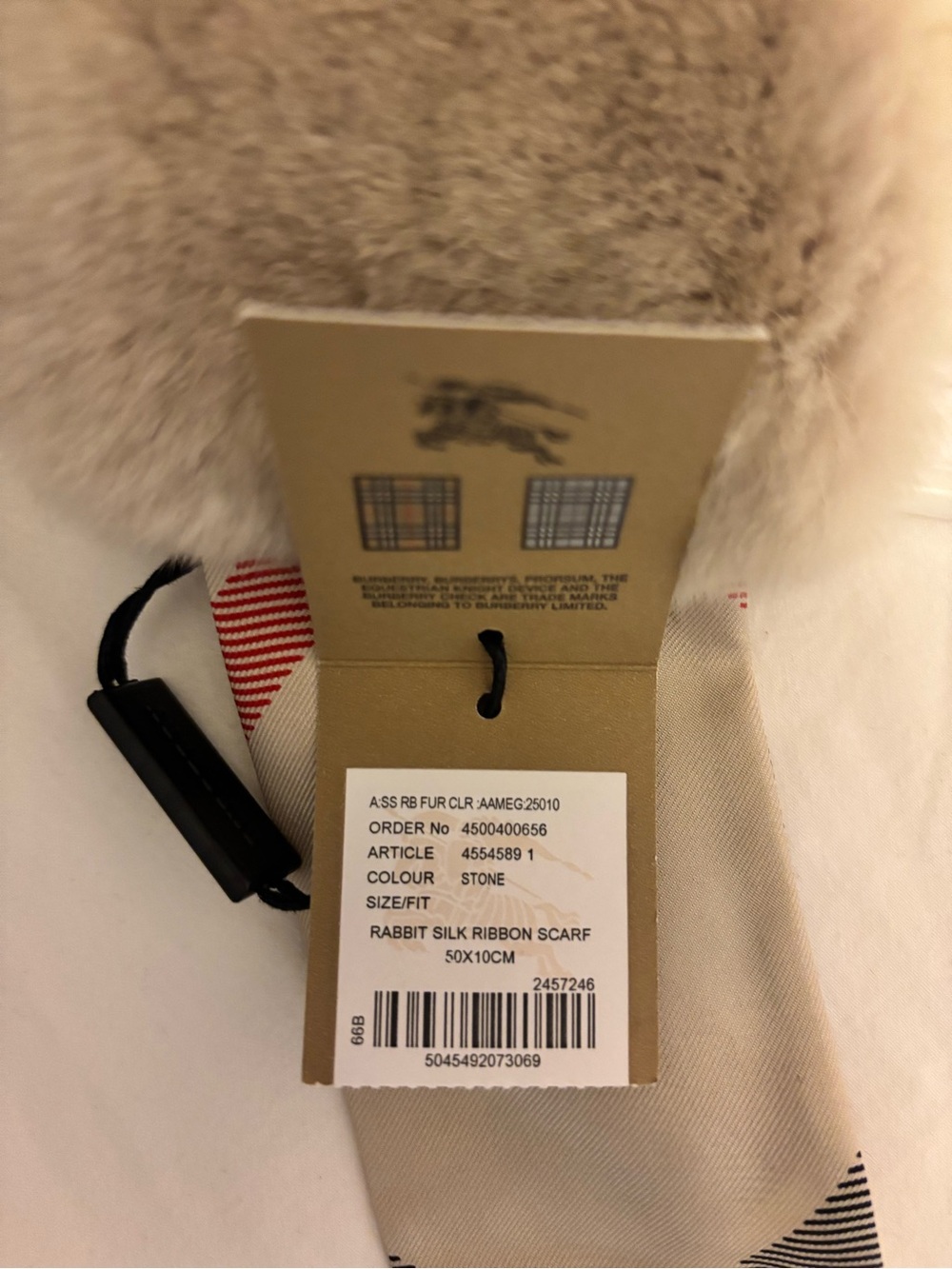 Burberry Rabbit Silk Ribbon Scarf - Picture 2 of 2